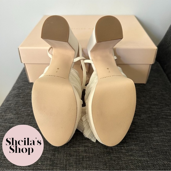 NIB Loeffler Randall Natalia Pearl Platform Bow Heel Sandals Size 37 - Picture 5 of 7